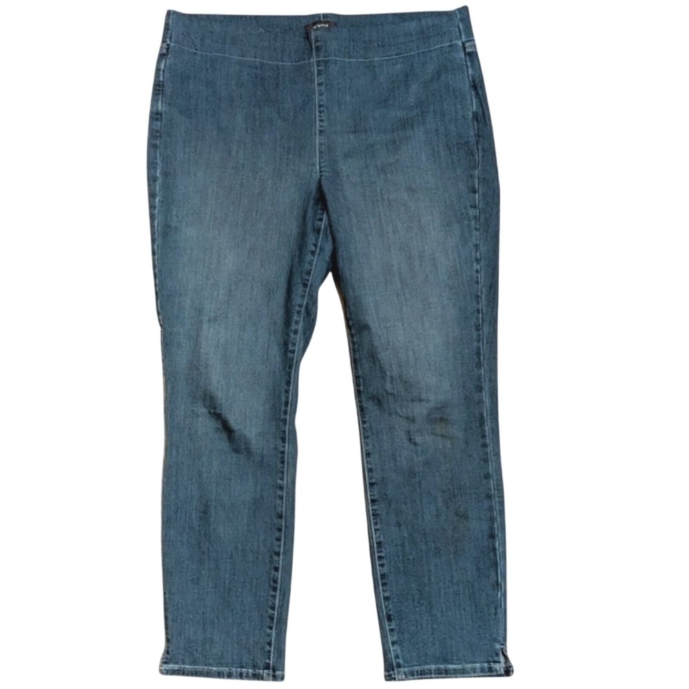 NYDJ Jeans Womens 12 Pull On Cool Embrace Faded Wash Jeggings Lift Tuck Tech